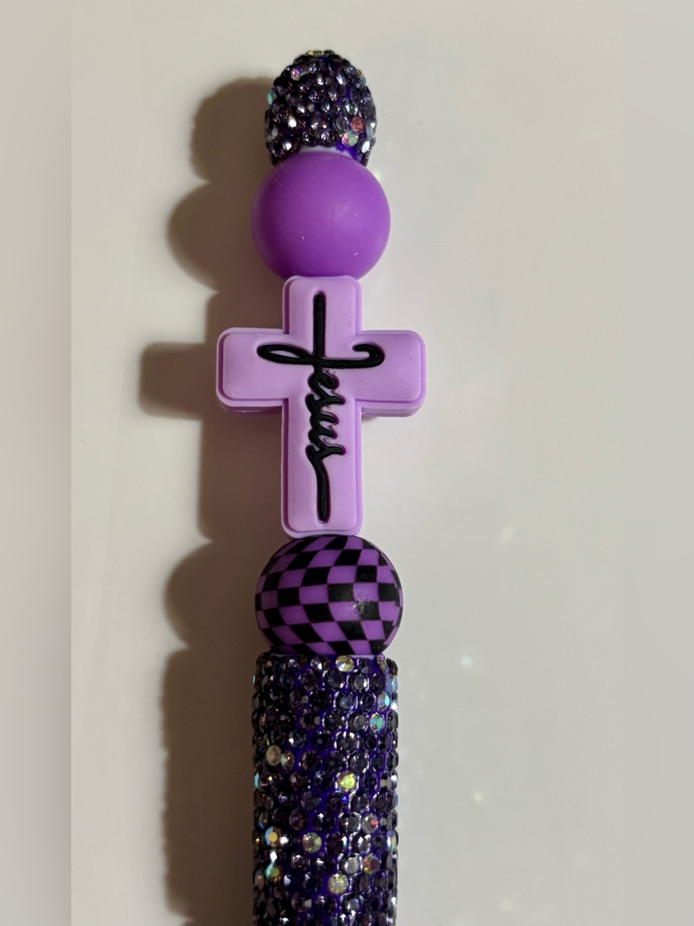 NIP Jesus Pen with purple beads
